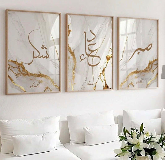 Triple tableaux islamique effet fluide