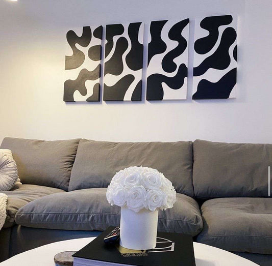 Quadruple Tableau Style “Abstrait InkBlop “ Modèle #1 (Rectangle) (Taille Unique)