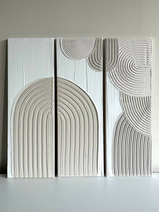 Triple Tableau Style “Abstrait Géometrique “ Modèle #1 (Taille unique)