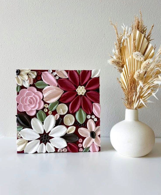 Tableau texturée fleur #1